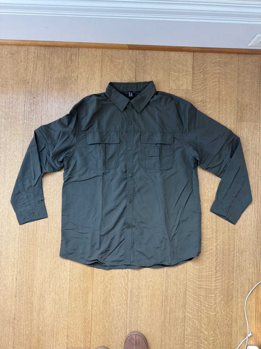 Olive Green Button-Up Shirt